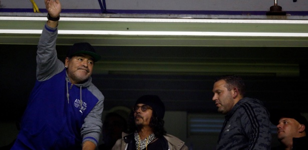 Diego Maradona acompanha partida Boca Juniors x Independiente del Valle na Copa Libertadores da América - Marcos Brindicci/Reuters - Marcos Brindicci/Reuters