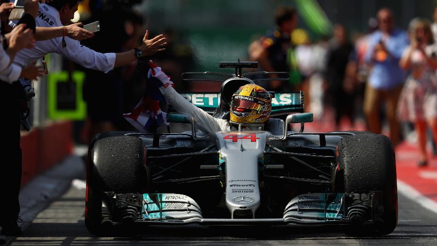Lewis Hamilton comemora vitória no GP do Canadá - Clive Mason/Getty Images