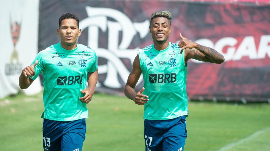 Joaão Lucas e Bruno Henrique seguem em recuperação no CT do Flamengo - Alexandre Vidal/Flamengo