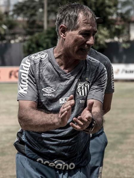 Ariel Holan em treino no CT Rei Pelé - Ivan Storti/Santos FC