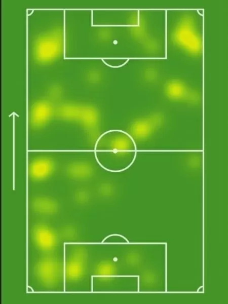 Mapa de calor de Gabriel Sara contra o Palmeiras - Reprodução/SofaScore - Reprodução/SofaScore