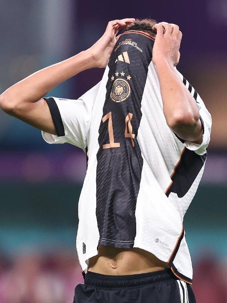 Jamal Musiala lamenta segundo gol do Japão contra a Alemanha - Alex Livesey - Danehouse/Getty Images