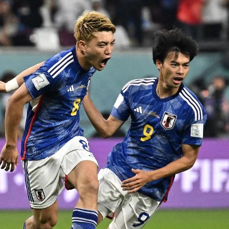 Ritsu Doan comemora gol do Japão sobre a Espanha em jogo do Grupo E da Copa do Mundo - Dylan Martinez/Reuters