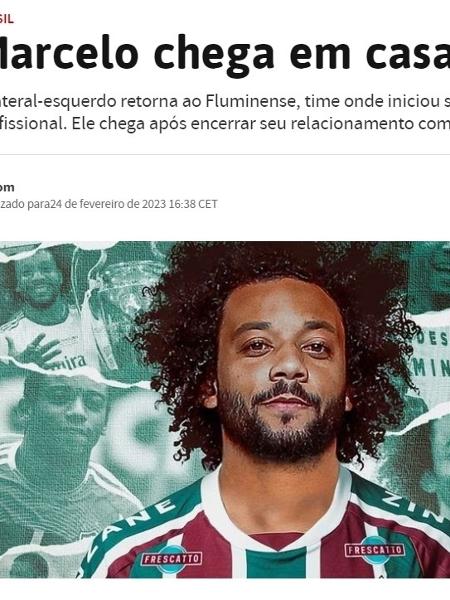 Diário AS destaca acerto de Marcelo com o Fluminense - Reprodução Diário AS