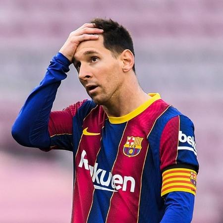 Lionel Messi em sua última partida pelo Barcelona