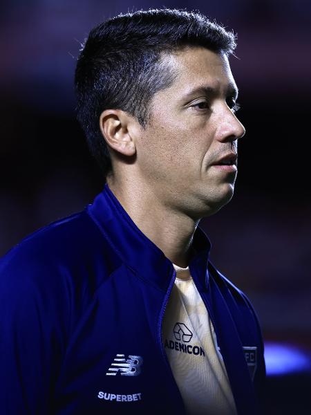 Thiago Carpini, técnico do São Paulo, durante jogo contra o Santos - Marcello Zambrana/AGIF