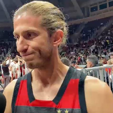 Filipe Luís, técnico e ex-jogador do Flamengo, acompanha final do NBB no ginásio do Maracanãzinho