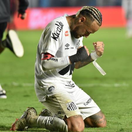 Neymar, do Santos, celebra gol sobre o Flamengo em jogo do Brasileirão Neymar, do Santos, celebra gol sobre o Flamengo em jogo do Brasileirão