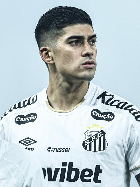 Adonis Frías em campo para o confronto do Santos com o Grêmio