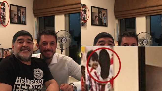 Maradona borrou rosto de Aguëro em foto
