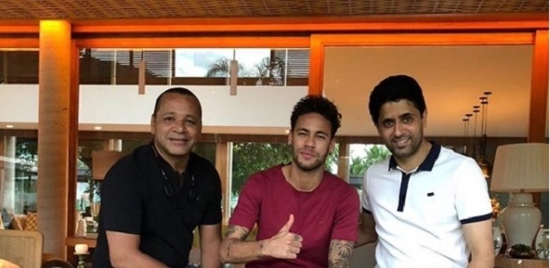 Presidente do PSG, Nasser Al-Khelaifi visitou Neymar em Mangaratiba - Reprodução