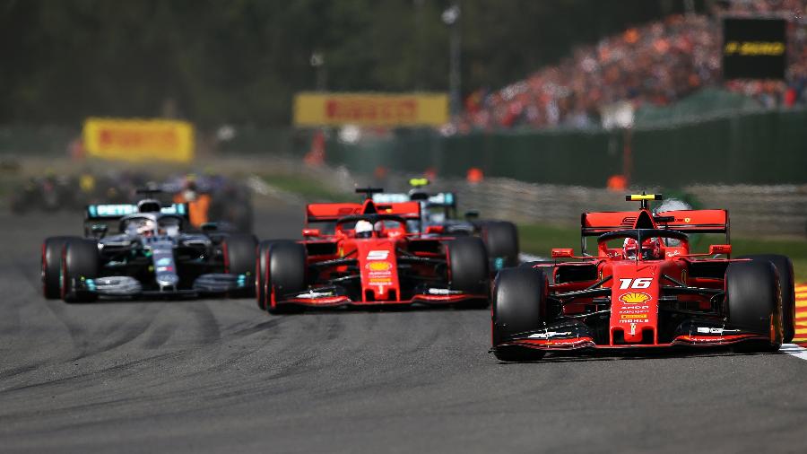 Leclerc, Vettel e Hamilton no GP da Bélgica de F1 - Getty Images