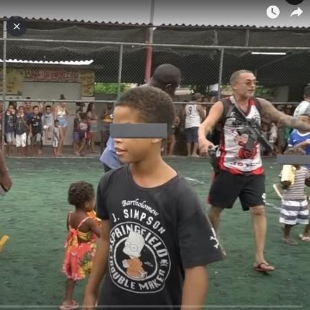Homem armado é flagrado em vídeo de evento de Páscoa do Vasco - Reprodução/Vasco