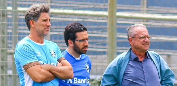 Renato Gaúcho teve reunião com jogadores antes do treino de domingo - Divulgação/Grêmio