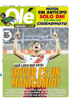 Capa do Olé destaca Pity Martínez - Reprodução/Ole - Reprodução/Ole