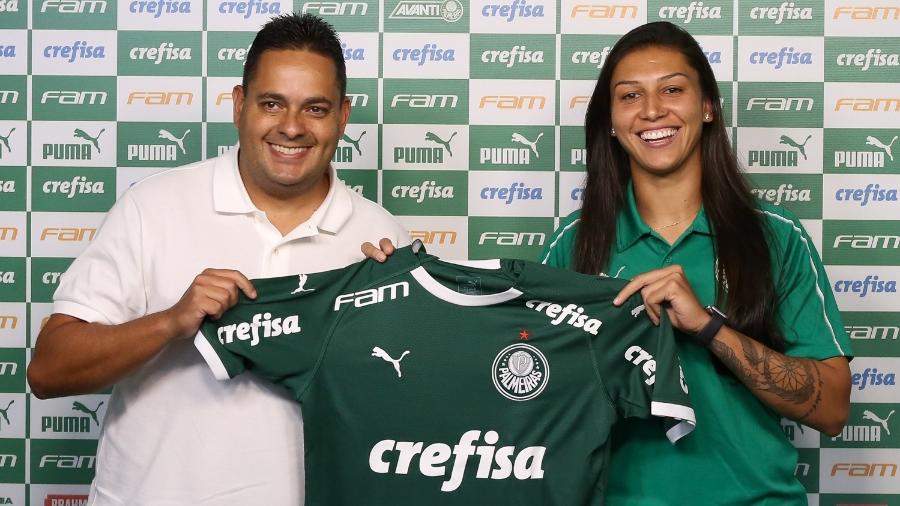 Bia Zaneratto foi apresentada como nova jogadora do Palmeiras - Fábio Menotti/Ag. Palmeiras