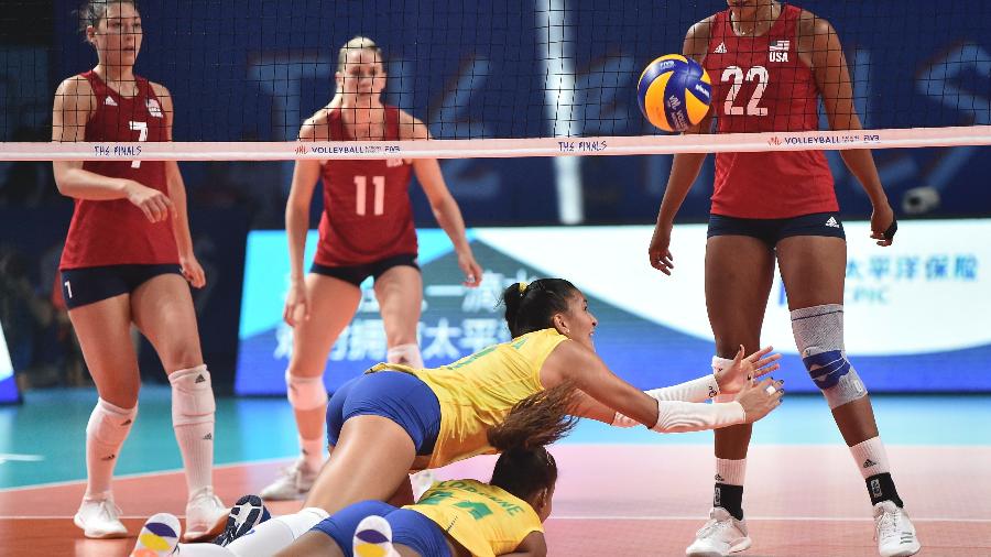 Brasil foi vice-campeão da Liga das Nações de vôlei feminino em 2019; EUA levaram o título - Visual China Group via Getty Images/Visual China Group via Getty Images