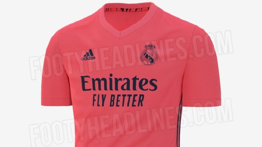 Real Madrid pode trocar o azul marinho pelo rosa em seu uniforme reserva - Reprodução/FootyHeadlines