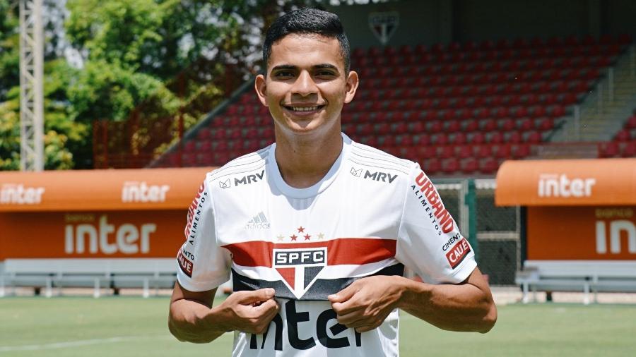 O atacante Bruno Rodrigues foi o primeiro reforço do São Paulo para a temporada de 2021 - Divulgação/São Paulo FC