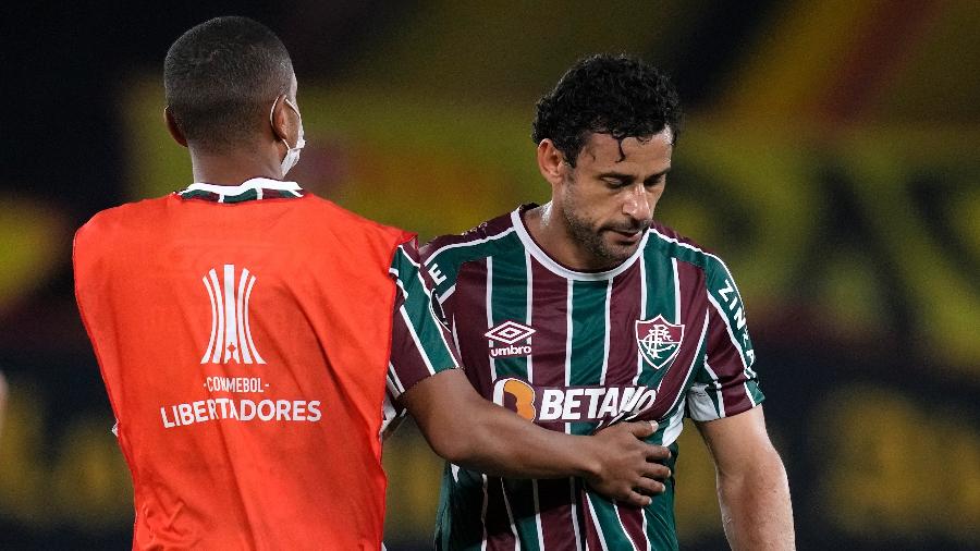 Fred sai de campo cabisbaixo: Fluminense está abatido por eliminação na Libertadores - Pool/Getty Images