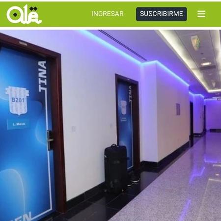 Quarto de Lionel Messi na concentração da Argentina no Qatar - Reprodução/Olé