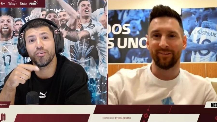 Messi participa de live com Agüero e zoa companheiro em dia de folga na Copa - Reprodução