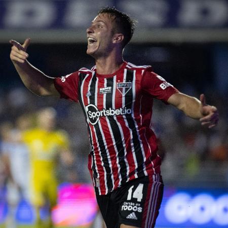 Galoppo comemora gol marcado pelo São Paulo contra o São Bento, em Sorocaba - Diogo Reis/AGIF