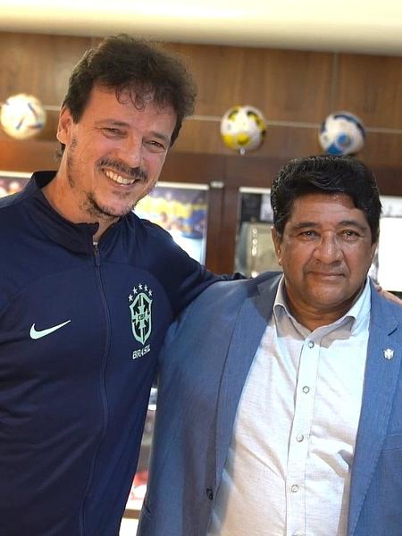 Fernando Diniz ao lado do presidente da CBF, Ednaldo Rodrigues - Reprodução