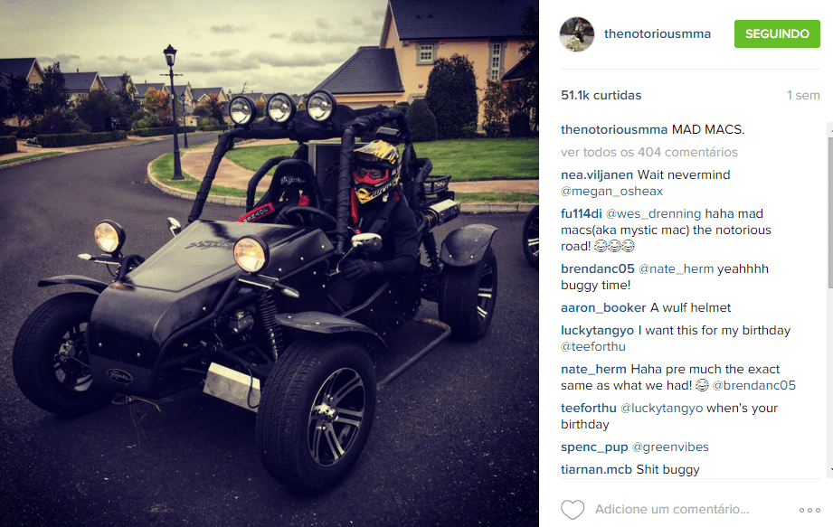 Conor exibe brincadeira em alta velocidade - Reprodução/Instagram