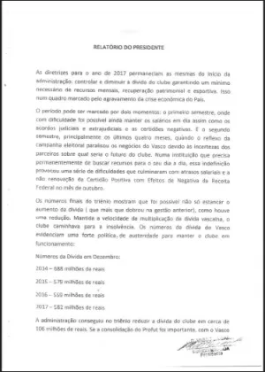 Eurico detalha dívidas de seu triênio e apresenta justificativas - Divulgação - Divulgação