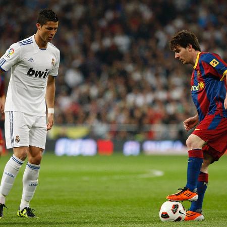 Cristiano Ronaldo e Messi brilharam por Real Madrid e Barcelona, e voltam a duelar em amistoso na Arábia - Victor Carretero/Real Madrid via Getty Images