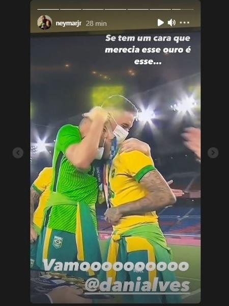 Neymar celebra a mais nova conquista de Daniel Alves - Reprodução/Instagram