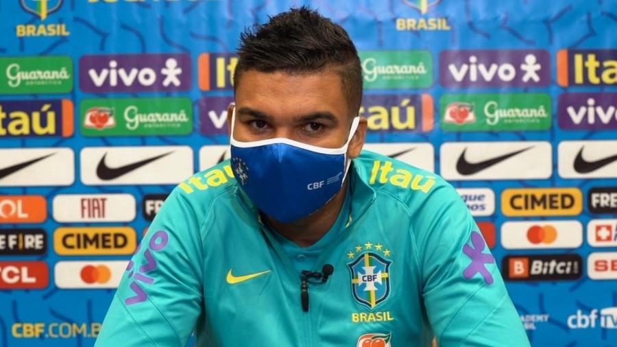 Casemiro, volante da seleção brasileira, em entrevista coletiva da CBF - Reprodução