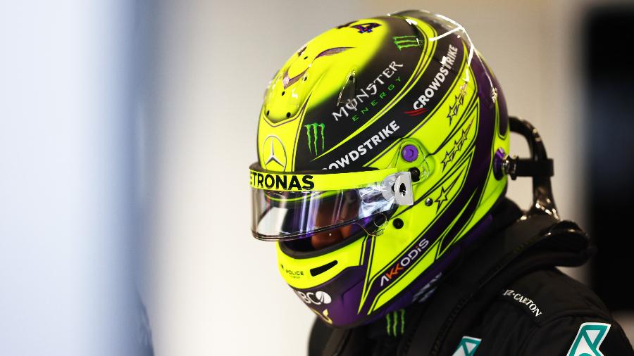 Lewis Hamilton, da Mercedes, durante o último treino antes do GP da Arábia Saudita, pela temporada de 2022 da F1 - Lars Baron/Getty