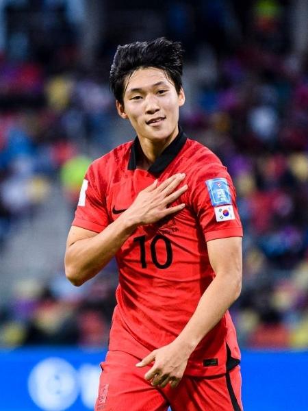 Bae Jun-Ho, da Coreia do Sul, comemora gol sobre o Equador na Copa do Mundo sub-20 - Eurasia Sport Images/Getty Images