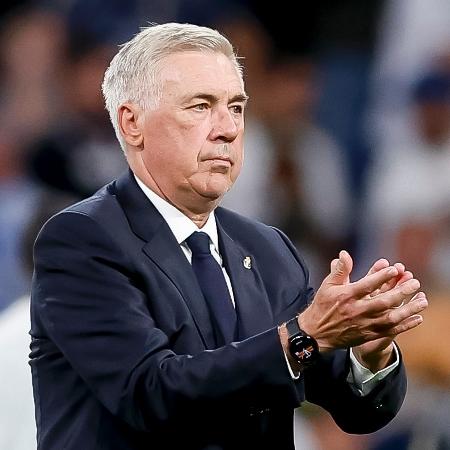 Carlo Ancelotti, técnico do Real Madrid, durante jogo contra o Stuttgart, pela Champions League