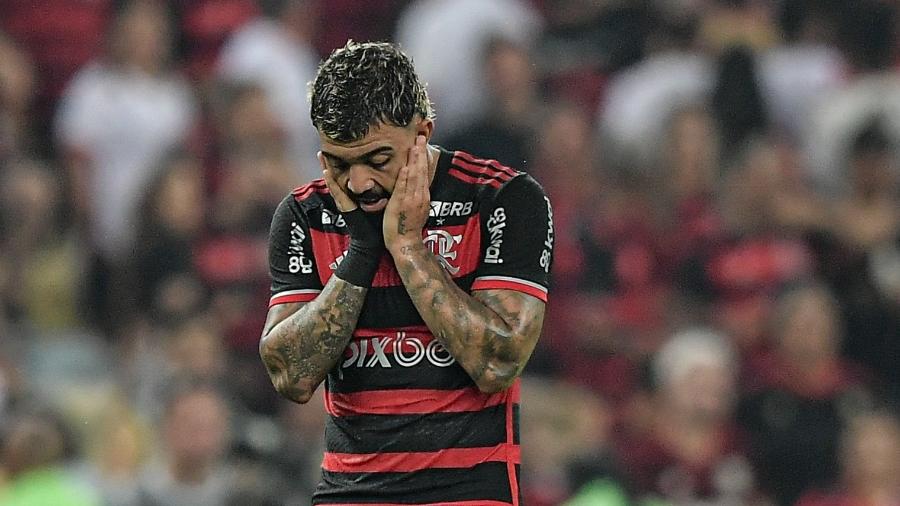 Gabigol em ação pelo Flamengo no jogo contra o Bahia, pela Copa do Brasil