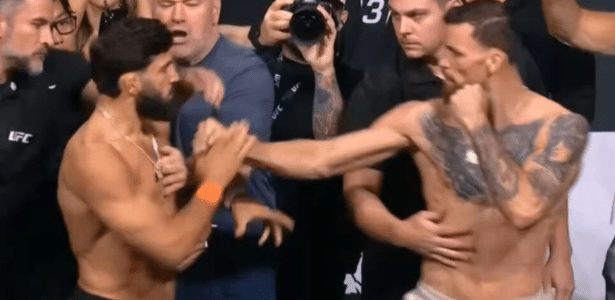 Clima quente! Ruffy e Tsarukyan precisam ser separados em encarada para o UFC 331; veja