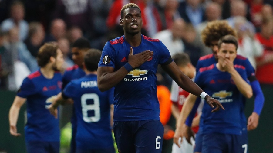 Pogba comemora seu gol pelo Manchester United na final da Liga Europa - Reuters / Lee Smith 