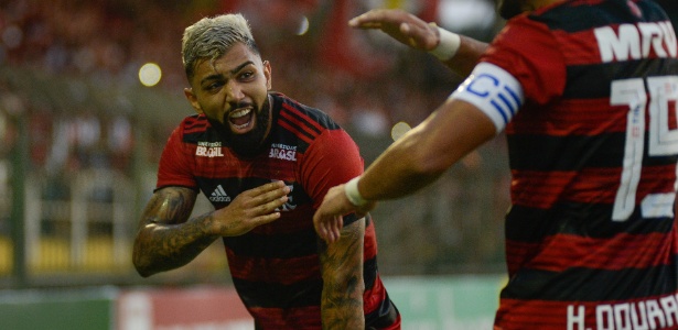 O centroavante Gabigol persegue o primeiro gol com a camisa do Flamengo - Alexandre Vidal / Flamengo