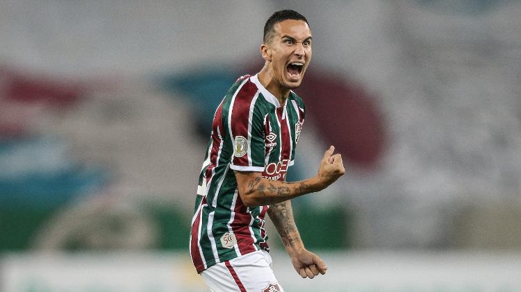 Dodi celebrates his goal, Fluminense's first over Vasco in the classic victory - LUCAS MERÇON / FLUMINENSE FC - LUCAS MERÇON / FLUMINENSE FC