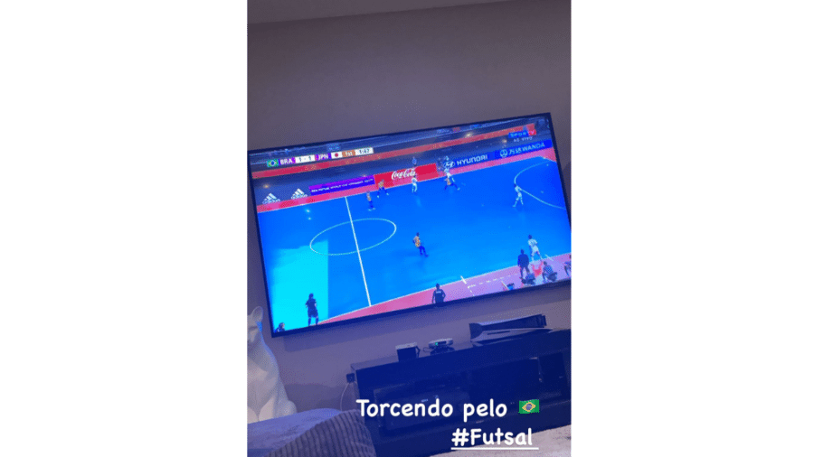 Neymar acompanha oitavas de final do futsal entre Brasil e Japão - Instagram