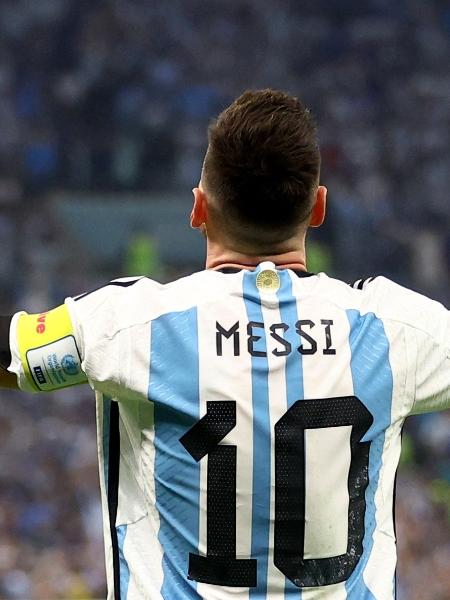 Lionel Messi, da Argentina, comemora gol contra a Croácia pela Copa do Mundo - REUTERS/Carl Recine