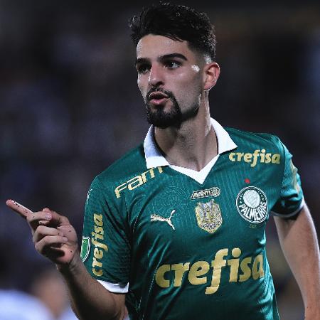 Flaco López comemora gol marcado em Santo André x Palmeiras, embate do Campeonato Paulista - Ettore Chiereguini/AGIF