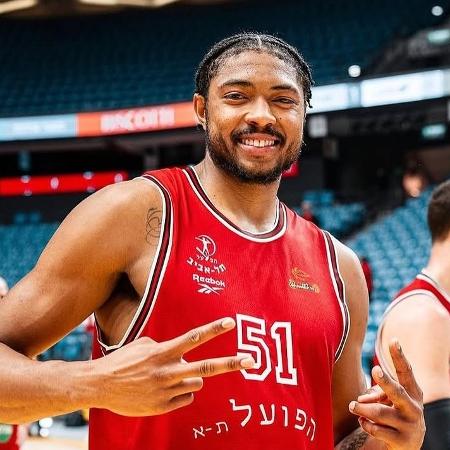 Bruno Caboclo celebra vitória do Hapoel Tel Aviv na Eurocopa Bruno Caboclo celebra vitória do Hapoel Tel Aviv na Eurocopa