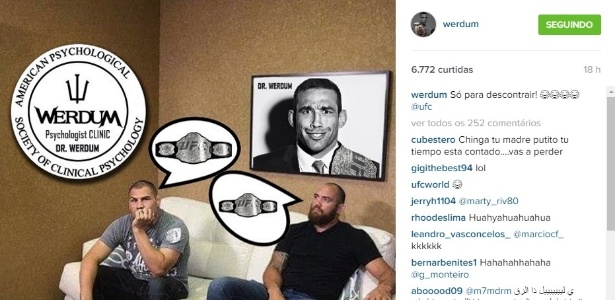 Fabricio Werdum ironizou seus possíveis rivais em uma disputa de cinturão no UFC - Reprodução/Instagram