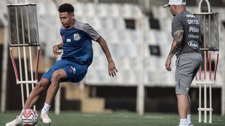 Felippe Cardoso e Jorge Sampaoli - Ivan Storti/Santos FC - Ivan Storti/Santos FC