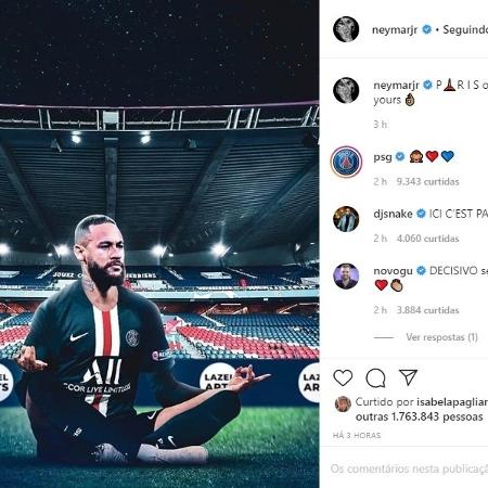 Neymar posta foto imitando Halland em comemoração - Reprodução