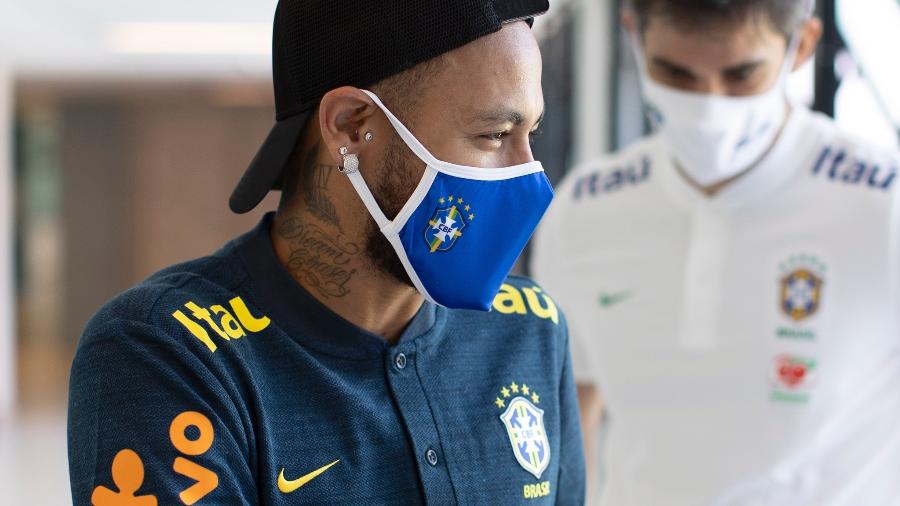 Neymar, atacante da seleção brasileira, durante apresentação da delegação na Granja Comary - Lucas Figueiredo/CBF