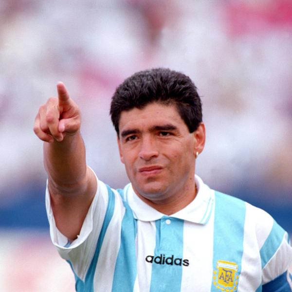 Diego Maradona com a camisa da selação argentina na Copa de 1994